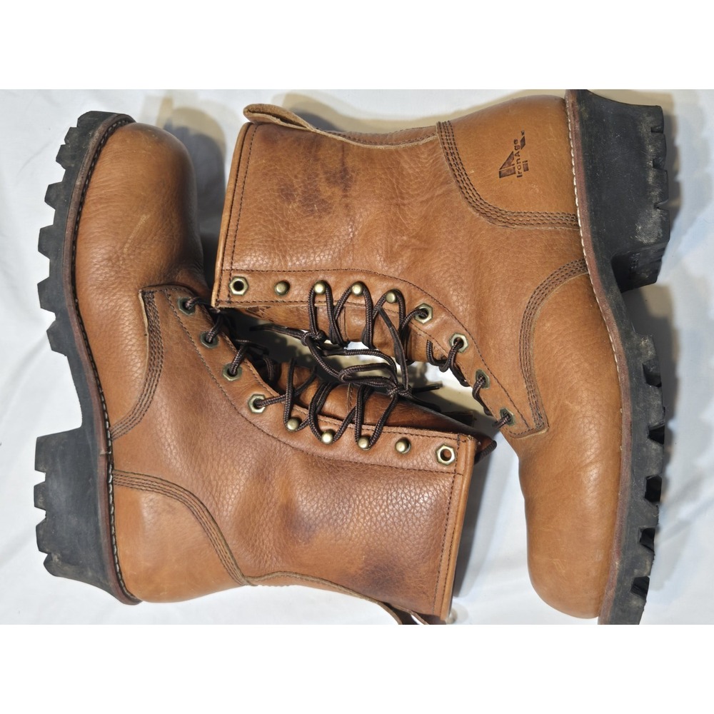 Vtg Iron Age 778 Brown Leather Work Boots Steel Toe EH Safety Men's 9.5 M